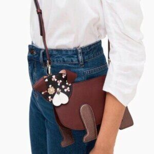 KATE SPADE floral pup flower dog novelty limited crossbody bag NWOT w/dust bag